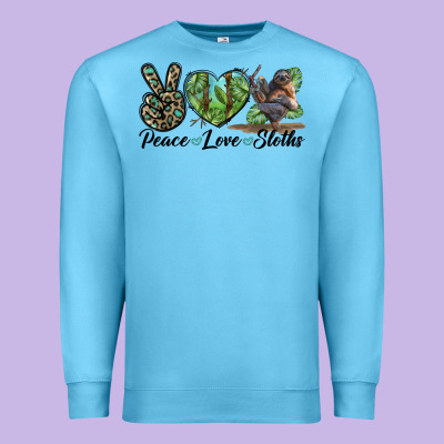 Peace Love Sloths Premium Sweatshirt Designed By Lillyallendesigns