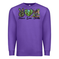 Purple Peace Love Sloths Premium Sweatshirt - LillyAllenDesigns