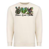 Sandshell Peace Love Sloths Premium Sweatshirt - LillyAllenDesigns