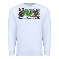 White Peace Love Sloths Premium Sweatshirt - LillyAllenDesigns