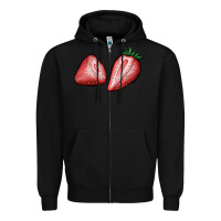 Black strawberries Zipper Hoodie - BundleAndBundleShop