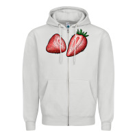 Dove Grey strawberries Zipper Hoodie - BundleAndBundleShop