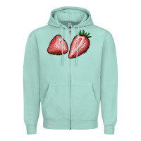Seafoam strawberries Zipper Hoodie - BundleAndBundleShop