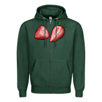 Sports Green strawberries Zipper Hoodie - BundleAndBundleShop