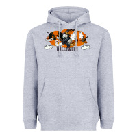 Heather Grey Hallowen Panda Heavyweight Hoodie - LillyAllenDesigns
