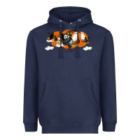 Navy Hallowen Panda Heavyweight Hoodie - LillyAllenDesigns