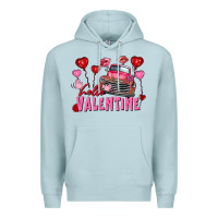 Blue Mist hello valentine valentine's day truck Premium Hoodie - FaDigitalArtStudio