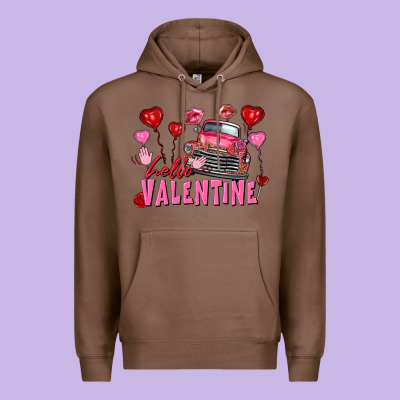 Hello Valentine Valentine's Day Truck Premium Hoodie Designed By Fadigitalartstudio