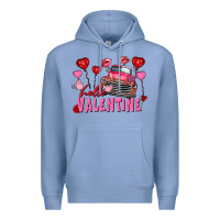 Colony Blue hello valentine valentine's day truck Premium Hoodie - FaDigitalArtStudio