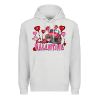 Dove Grey hello valentine valentine's day truck Premium Hoodie - FaDigitalArtStudio