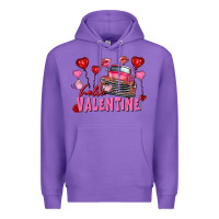 Purple hello valentine valentine's day truck Premium Hoodie - FaDigitalArtStudio