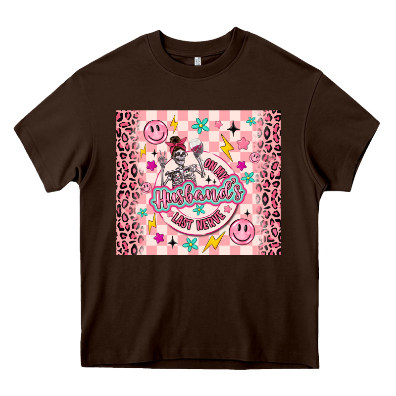 On My Husbunds Last Nerve Pink Heavy Core Tee by MaliasSmallBusiness | Teevron
