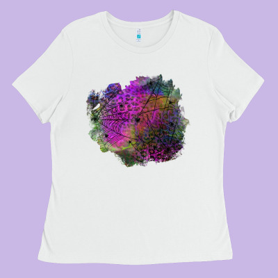Halloween Spider Web For Patches Ladies Tee Designed By Bundleandbundleshop