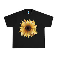 Black watercolor sunflower Urban Heavy Tee - JahusDesignShop