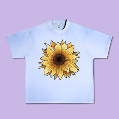 Watercolor Sunflower Urban Heavy Tee Designed By Jahusdesignshop