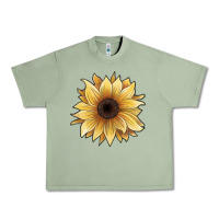 Oil Green watercolor sunflower Urban Heavy Tee - JahusDesignShop