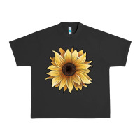 Pigment Black watercolor sunflower Urban Heavy Tee - JahusDesignShop