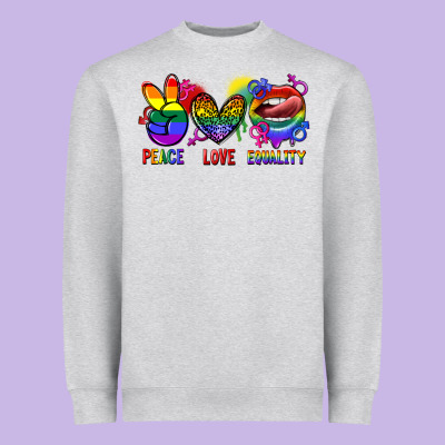 Peace Love Equality Heavyweight Sweatshirt Designed By Fadigitalartstudio