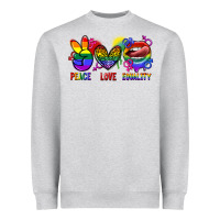 Heather Grey Peace love equality Heavyweight Sweatshirt - FaDigitalArtStudio