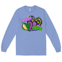 Colony Blue mardi gras heart Long Sleeve Tee - CowGirlArtShop