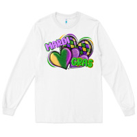 White mardi gras heart Long Sleeve Tee - CowGirlArtShop