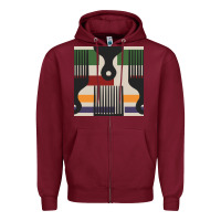 Burgundy afro comb seamless pattern Zipper Hoodie - BundleAndBundleShop
