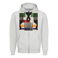 Dove Grey afro comb seamless pattern Zipper Hoodie - BundleAndBundleShop