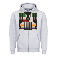 Heather Grey afro comb seamless pattern Zipper Hoodie - BundleAndBundleShop