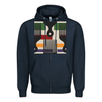 Navy afro comb seamless pattern Zipper Hoodie - BundleAndBundleShop