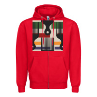Red afro comb seamless pattern Zipper Hoodie - BundleAndBundleShop