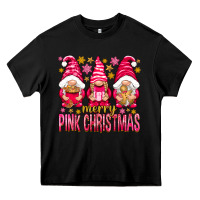 Black Merry pink Christmas gnomes Heavy Core Tee - NancyCooperArtShop