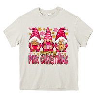 Cream Merry pink Christmas gnomes Heavy Core Tee - NancyCooperArtShop