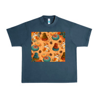 Midnight Navy Fall Pumpkins Autumn Coffee Urban Heavy Tee - texasbilliewilder