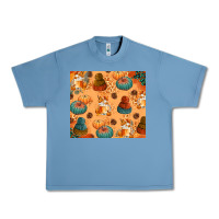 Pebble Blue Fall Pumpkins Autumn Coffee Urban Heavy Tee - texasbilliewilder