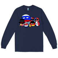 Navy countryballs pullover Long Sleeve Tee - tuanDangUi