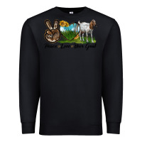 Black peace love boer goat Premium Sweatshirt - LillyAllenDesigns