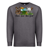 Charcoal Heather peace love boer goat Premium Sweatshirt - LillyAllenDesigns