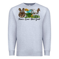 Heather Grey peace love boer goat Premium Sweatshirt - LillyAllenDesigns