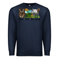 Navy peace love boer goat Premium Sweatshirt - LillyAllenDesigns