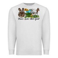 Oatmeal Heather peace love boer goat Premium Sweatshirt - LillyAllenDesigns