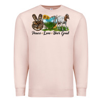Pale Pink peace love boer goat Premium Sweatshirt - LillyAllenDesigns