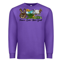 Purple peace love boer goat Premium Sweatshirt - LillyAllenDesigns