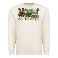 Sandshell peace love boer goat Premium Sweatshirt - LillyAllenDesigns