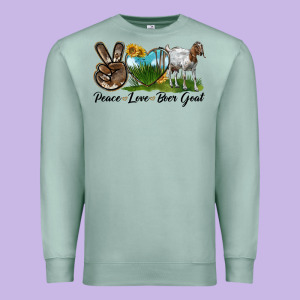 Peace Love Boer Goat Premium Sweatshirt Designed By Lillyallendesigns