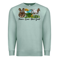 Seafoam peace love boer goat Premium Sweatshirt - LillyAllenDesigns