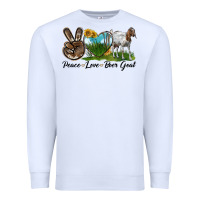 White peace love boer goat Premium Sweatshirt - LillyAllenDesigns