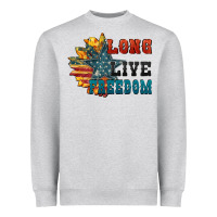 Heather Grey Long live freedom Heavyweight Sweatshirt - FaDigitalArtStudio