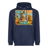 Navy Hello Fall Rabbit Heavyweight Hoodie - LillyAllenDesigns