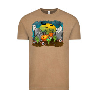 Vintage Coffee Cemetery with Ghost Cats Vintage Tee - texasbilliewilder
