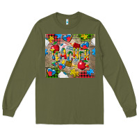 Army Green teacher autism Long Sleeve Tee - CowGirlArtShop